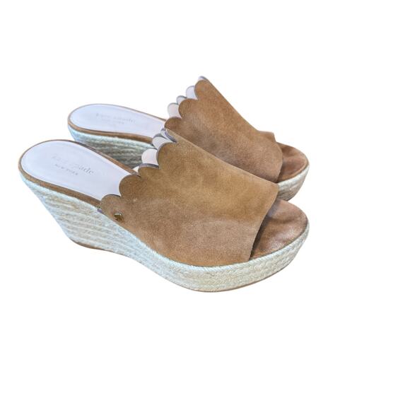 KATE SPADE Tabby Espadrille Wedge Sandals Sz 9.5 EUC $129 MSRP Tan Summer Raffia - Picture 11 of 12